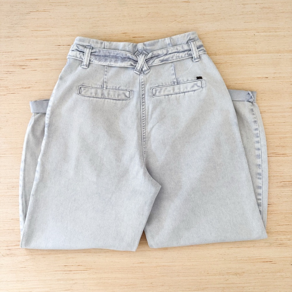 Zara High Rise Balloon Gray Denim Jeans Size 2 - Picture 4 of 13